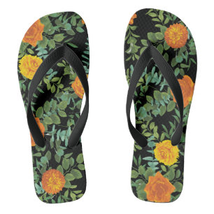 Gotische Hochzeitskollektion aus Schwarz und Orang Badesandalen