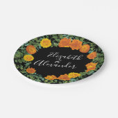 Gotische Hochzeitskollektion aus Schwarz und Orang Pappteller (Schrägansicht)