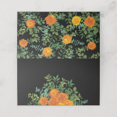 Gotische Hochzeitskollektion aus Schwarz und Orang Platzkarte (Außenseite Aufgefaltet)