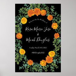 Gotische Hochzeitskollektion aus Schwarz und Orang Poster