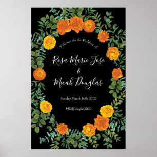Gotische Hochzeitskollektion aus Schwarz und Orang Poster
