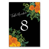 Gotische Hochzeitskollektion aus Schwarz und Orang Tischnummer (Vorderseite)