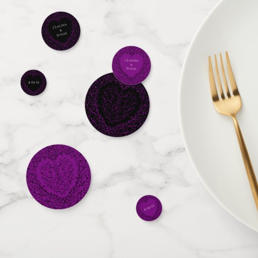 Gotische Hochzeitskonfetti lila und schwarz Konfetti (Gruppe)