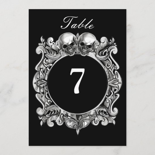 Gotische Hochzeitskunst-Tischnummer (Rückseite)