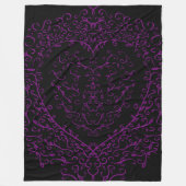 Gotische Hochzeitslehre lila und schwarz Fleecedecke (Vorderseite)