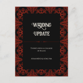 Gotische Hochzeitspause in Schwarz und Rot Postkarte