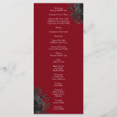 Gotische Hochzeitsprogramme in Rot und Schwarz-Ros Menükarte (Rückseite)