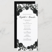 Gotische Hochzeitsprogramme in Weiß und Schwarz-Ro Menükarte (Vorne/Hinten)