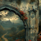 Gotische Hochzeitsreise mit dem Foto Wandteppich