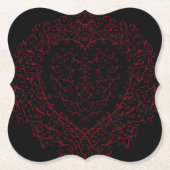 Gotische Hochzeitsstipps mit Rot und Schwarz-Herz Untersetzer (Vorderseite)