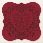 Gotische Hochzeitsstipps mit Rot und Schwarz-Herz Untersetzer (Vorderseite)