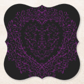 Gotische Hochzeitsszitate mit lila und schwarzem H Untersetzer (Vorderseite)