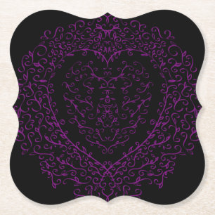 Gotische Hochzeitsszitate mit lila und schwarzem H Untersetzer