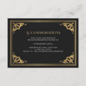 Gotische Hochzeitsunterkünfte im Gold Art Nouveau Begleitkarte (Vorderseite)