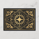 Gotische Hochzeitsunterkünfte im Gold Art Nouveau Begleitkarte (Rückseite)