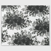 Gotische Hochzeitszettel der Rose Weiß und Schwarz Geschenkpapier (Flach)