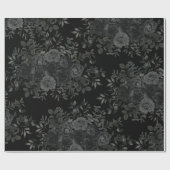 Gotische Hochzeitszettel der Rose Weiß und Schwarz Geschenkpapier (Flach)