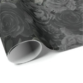 Gotische Hochzeitszettel der Rose Weiß und Schwarz Geschenkpapier (Rolleneckpunkt)