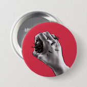 Gotische Horrorkunst - erstochene Hand Button (Vorne & Hinten)