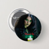 Gotische Hübsche Hexe, dunkles Thema Button (Vorne & Hinten)