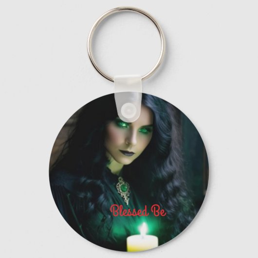 Gotische Hübsche Hexe, dunkles Thema Schlüsselanhänger (Vorderseite)