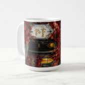Gotische Hütte Rose Typografie Kunst Kaffeetasse (Vorderseite Links)