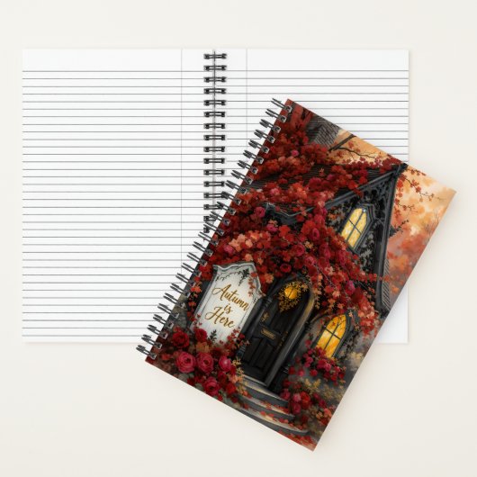 Gotische Hütte Rose Typografie Kunst Notizblock (Innen)