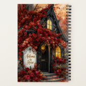 Gotische Hütte Rose Typografie Kunst Notizblock (Rückseite)