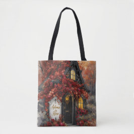 Gotische Hütte Rose Typografie Kunst Tasche