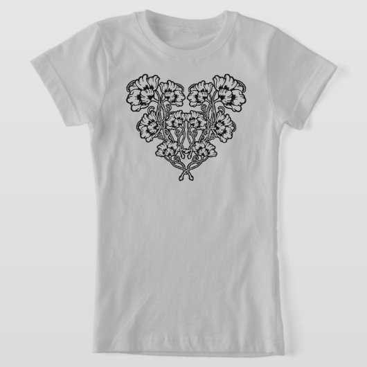 Gotische Jugendstil-Blume Herzstück T - Shirt (Ablage )