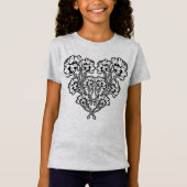Gotische Jugendstil-Blume Herzstück T - Shirt (Vorderseite)