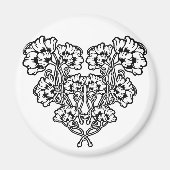 Gotische Jugendstil-Blume Magnet (Vorne)