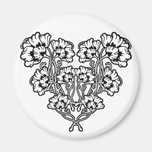 Gotische Jugendstil-Blume Magnet