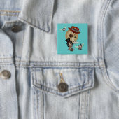 gotische Jugendstil-Heißluftballon Steampunk Art Button (Beispiel)