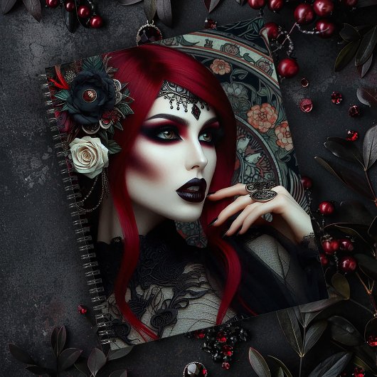 Gotische Jugendstilfrau Notizblock