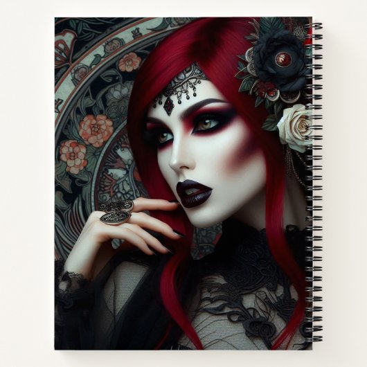 Gotische Jugendstilfrau Notizblock (Rückseite)