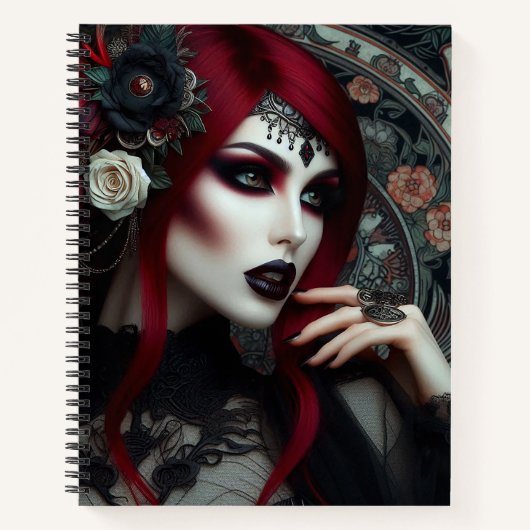 Gotische Jugendstilfrau Notizblock (Vorderseite)