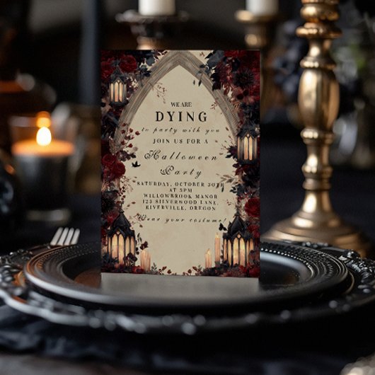 gotische Kathedrale Arch Halloween Feier Einladung