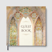 Gotische Kathedrale Buntglas Hochzeit Gästebuch (Vorderseite)