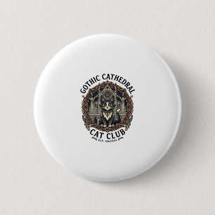 Gotische Kathedrale Katze Katze Grafik T-Shirt Kun Button