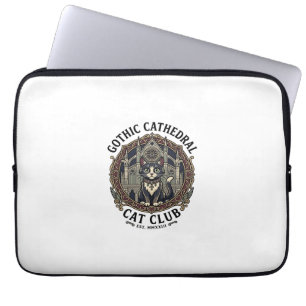 Gotische Kathedrale Katze Katze Grafik T-Shirt Kun Laptopschutzhülle