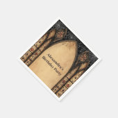 Gotische Kathedrale Mitternachts-Geburtstag Serviette (Ecke)