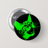 Gotische Katzen-wilde schlechte beängstigende Button (Vorne & Hinten)