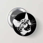 Gotische Katzen-wilde schlechte beängstigende Button (Vorne & Hinten)