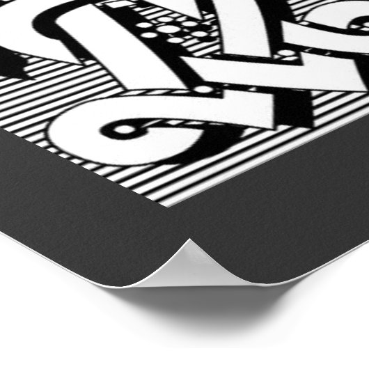 gotische keltische Kalligrafie-Renaissance-Monogra Poster (Ecke)