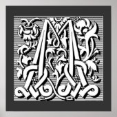 gotische keltische Kalligrafie-Renaissance-Monogra Poster (Vorne)