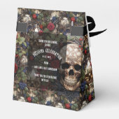 Gotische Keltische Skulle und Rose Biker Hochzeit Geschenkschachtel (Rückseite)