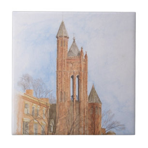 Gotische Kirche Aquarell Fliese