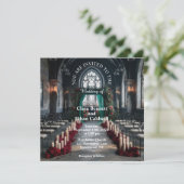 Gotische Kirchenhochzeit Einladung (Stehend Vorderseite)