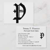 Gotische klassische englische Initiale des Visitenkarte (Vorne/Hinten)